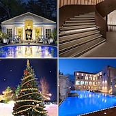 ieftine benzi luminoase impermeabile-Bandă de lumină solară cu LED-uri pentru grădină 5m 16.4ft rezistent la apă alb cald rgb 2835smd terasa de Crăciun balcon scări pergola decor 8mm 150 led-uri