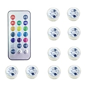 cheap Underwater Lights-12pcs Underwater Submersible LED Pool Light Waterproof with Remote Control for Bath Tub Vase Aquarium Party Wedding Decor Battery Operated