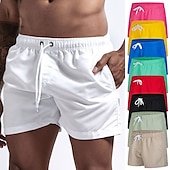 baratos shorts de natação masculinos-calções de banho masculino calções de banho com forro de malha calções de prancha de secagem rápida cordão elástico respirável com bolsos - natação surf praia desportos aquáticos cor sólida primavera