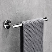 economico Set di accessori da bagno-set accessori bagno multifunzione porta accappatoio e bagno asta singola acciaio inox lucidato a specchio argentato 4pz