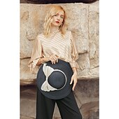 preiswerte Partyhut-Hüte Naturfaser Flachs Fischerhut Strohhut Casual Elegant Mit Schleife Kopfschmuck Kopfbedeckung