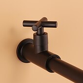 cheap Wall Mount-Bathroom Faucet Single Handle Matte Black Wall Installation One Hole Standard Spout Zinc Alloy Bathroom Faucet with Cold Water Only