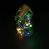 economico Striscie luci ad energia solare-solare bottiglia di vino luci della stringa decorazione di cerimonia nuziale all&#039;aperto 2 m 20 led lucine con sughero impermeabile luce di natale rame ghirlanda patio giardino luci della stringa 10