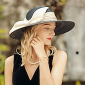 preiswerte Partyhut-Hüte Naturfaser Flachs Fischerhut Strohhut Casual Elegant Mit Schleife Kopfschmuck Kopfbedeckung