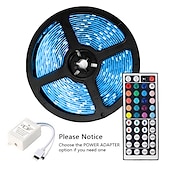 お買い得  リモコンコントロール-5m 16.4ftledストリップライトrgbtvバックライト寝室キッチン装飾300x 5050smd ir44keyリモコン自己接着色変更