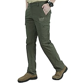 abordables Pantalones cargo-Hombre Pantalones cargo Pantalones para senderismo Bordado Cintura elástica Color sólido Transpirable Secado rápido Trabajo Ropa de calle Elegante Casual Negro Verde Ejército