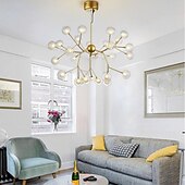 olcso Műhold-27 fényű 75 cm-es csillár led függő könnyű fém üveg sputnik festett felületek művészi földgömb 110-120v 220-240v