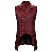 preiswerte Oberbekleidung-Weihnachten Vintage Mode Mantel Maskerade Weste Prinz Pestdoktor Edelmann Jacquard Jacquard Herren königlich Steampunk Halloween Karneval Maskerade Veranstaltung / Fest Erwachsene Weste
