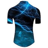halpa Miesten vaatesarjat-Miesten Pyöräily jersey ja shortsit Lyhythihainen Maastopyöräily Maantiepyöräily Punainen Vihreä Musta / Sininen Kaltevuus Salama 3D Pyörä Liikunta-asut 3D alusta Hengittävä Nopea kuivuminen