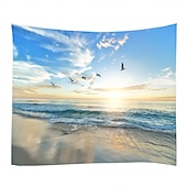 cheap Ocean Beach Tapestry-Beach Seagull Digital Printed Large Tapestry Decor Wall Art Tablecloths Bedspread Picnic Blanket Beach Throw Tapestries Colorful Bedroom Hall Dorm Living Room Hanging