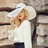 levne Party klobouky-Polyesterové klobouky s pleteným popruhem 1KS svatební  Melbourne Cup čelenka oblékněte se ohromit klobouky dostihový den šaty