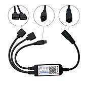 ieftine Baze Lampă &amp; Conectoare-Zdm bluetooth dublu priză led controlor inteligent care funcționează cu aplicația Android și iOS pentru sistem led gratuit, pentru led led rgb vine cu 24 de taste ir telecomandă dc5v-24