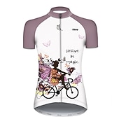 ieftine Seturi de îmbrăcăminte pentru femei-Pentru femei Jersey de ciclism cu pantaloni scurți Manșon scurt Ciclism montan Ciclism stradal Vară Primăvară Toamnă Albastru piscină Galben Roz Îmbujorat Fluture Cu model Floral Botanic Amuzant