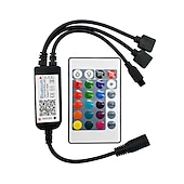 ieftine Baze Lampă &amp; Conectoare-Zdm bluetooth dublu priză led controlor inteligent care funcționează cu aplicația Android și iOS pentru sistem led gratuit, pentru led led rgb vine cu 24 de taste ir telecomandă dc5v-24