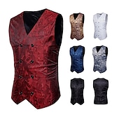 cheap Tops-Vintage Gothic Royal Style Masquerade Vest Waistcoat Plague Doctor Jacquard Jacquard Men&#039;s Christmas Halloween Carnival Event / Party Carnival of Venice Adults&#039; Vest