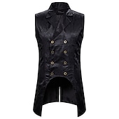 preiswerte Oberbekleidung-Weihnachten Vintage Mode Mantel Maskerade Weste Prinz Pestdoktor Edelmann Jacquard Jacquard Herren königlich Steampunk Halloween Karneval Maskerade Veranstaltung / Fest Erwachsene Weste