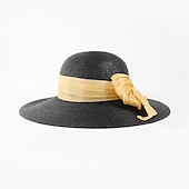 preiswerte Partyhut-Hüte Naturfaser Flachs Fischerhut Strohhut Casual Elegant Mit Schleife Kopfschmuck Kopfbedeckung