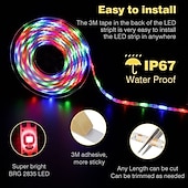 ieftine benzi luminoase impermeabile-Bandă de lumină solară cu LED-uri pentru grădină 5m 16.4ft rezistent la apă alb cald rgb 2835smd terasa de Crăciun balcon scări pergola decor 8mm 150 led-uri