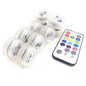 cheap Underwater Lights-12pcs Underwater Submersible LED Pool Light Waterproof with Remote Control for Bath Tub Vase Aquarium Party Wedding Decor Battery Operated