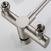 cheap Rotatable-Kitchen Faucet,Stainless Steel Rotatable Wall Mounted Single Handle Two Holes Kitchen Taps with Hot and Cold Switch