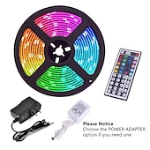 お買い得  リモコンコントロール-5m 16.4ftledストリップライトrgbtvバックライト寝室キッチン装飾300x 5050smd ir44keyリモコン自己接着色変更