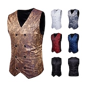 cheap Tops-Vintage Gothic Royal Style Masquerade Vest Waistcoat Plague Doctor Jacquard Jacquard Men&#039;s Christmas Halloween Carnival Event / Party Carnival of Venice Adults&#039; Vest