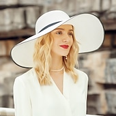 levne Party klobouky-Polyesterové klobouky s pleteným popruhem 1KS svatební  Melbourne Cup čelenka oblékněte se ohromit klobouky dostihový den šaty