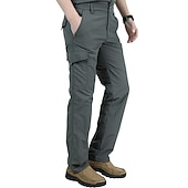 abordables Pantalones cargo-Hombre Pantalones cargo Pantalones para senderismo Bordado Cintura elástica Color sólido Transpirable Secado rápido Trabajo Ropa de calle Elegante Casual Negro Verde Ejército