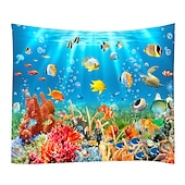 cheap Animal Tapestries-Wall Tapestry Art Decor Blanket Curtain Picnic Tablecloth Hanging Home Bedroom Living Room Dorm Decoration Animal Fish Underwater World