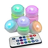 cheap Underwater Lights-12pcs Underwater Submersible LED Pool Light Waterproof with Remote Control for Bath Tub Vase Aquarium Party Wedding Decor Battery Operated