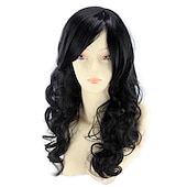 economico parrucca più vecchia-parrucche bionde per le donne parrucca sintetica onda del corpo ondulata con frangetta parrucca parte laterale delle donne capelli sintetici parrucche bionde biondo lungo nero / rosso biondo nero 22
