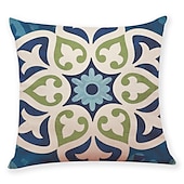baratos estilo geométrico-Capa de almofada com 9 peças com impressão de padrão geométrico simples casual quadrada tradicional clássica falsa almofada de linho para sofá-cama poltrona