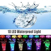 cheap Underwater Lights-Outdoor Submersible Lights Underwater Swimming Pool Lights Waterproof Remote Control 4pcs 3W RGB 5.5V Suitable for Vases Aquariums 10 LED Beads