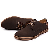 abordables Semi-formel-chaussures oxford en daim bleu marine pour hommes – chaussures habillées décontractées à lacets pour les mariages, les affaires et le quotidien