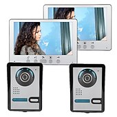 cheap Video Door Phone Systems-Wired 7 Inch Wire Video Doorphone Two to Two Video Intercom with Unlock Function