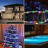 ieftine benzi luminoase impermeabile-Bandă de lumină solară cu LED-uri pentru grădină 5m 16.4ft rezistent la apă alb cald rgb 2835smd terasa de Crăciun balcon scări pergola decor 8mm 150 led-uri