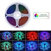 رخيصةأون أضواء الشريط للماء-20 م 4x5 م شرائط قابلة للانثناء لأضواء LED مجموعات ضوء أضواء RGB بشكل شريط 1200 المصابيح 2835 SMD 8 ملم 1SET RGB عيد الميلاد رأس السنة ضد الماء قابل للقص ديكور 100-240 V / اللصق التلقي