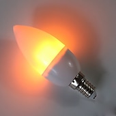 olcso LED-es gömbizzók-4db led tűz láng izzó e12 c35 3w meleg fehér led csillár izzók lángmentesen villódzó rendezvényekhez fesztivál karácsonyi ünnep dekoráció 3 mód