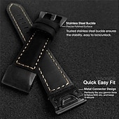 levne Pásky na hodinky Garmin-Pásek hodinek pro Garmin Fenix 7 7S 7X 6 Pro Instinct 2X Solar Forerunner 955 945 Epix Approach S62 Enduro Tactix Marq Descent G1 Quatix Pravá kůže Výměna, nahrazení Popruh Quick Fit 20 22 26 mm