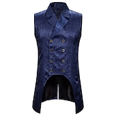 preiswerte Oberbekleidung-Weihnachten Vintage Mode Mantel Maskerade Weste Prinz Pestdoktor Edelmann Jacquard Jacquard Herren königlich Steampunk Halloween Karneval Maskerade Veranstaltung / Fest Erwachsene Weste