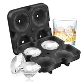 billiga Isverktyg-4 rutnät diamant isbit bricka återanvändbara isbitar tillverkare silikon glassformar form choklad mögel whisky party bar verktyg