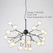 olcso Műhold-27 fényű 75 cm-es csillár led függő könnyű fém üveg sputnik festett felületek művészi földgömb 110-120v 220-240v