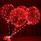cheap Battery String Lights-LED Balloons Light Up BoBo Balloons Warm White Colorful Luminous Transparent Bubble 20/10/4pcs LED Lights Up Balloons Indoor Outdoor Decoration Birthday Party Wedding Decoration Xmas Gift
