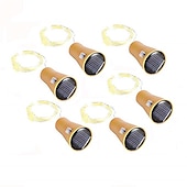 economico Striscie luci ad energia solare-solare bottiglia di vino luci della stringa decorazione di cerimonia nuziale all&#039;aperto 2 m 20 led lucine con sughero impermeabile luce di natale rame ghirlanda patio giardino luci della stringa 10
