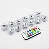 economico Luci subacquee-12pcs subacquea sommergibile esterna led piscina luce con telecomando a batteria lampada da notte subacquea serbatoio di pesci stagno piscina acquario vaso di natale decorazione della festa nuziale