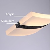 economico Luci a sospensione-lampada a sospensione a led 97cm 36w forma d&#039;onda acrilico moderna semplice lampada a sospensione con telecomando per sala studio ufficio sala da pranzo apparecchio di illuminazione