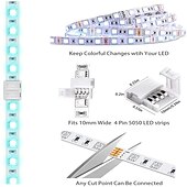 お買い得  ランプベース＆コネクタ-LEDライトストリップコネクタ10 mm有線4ピンRGB LEDライトコネクタキット12ギャップレスコネクタ6 L形状コネクタSMD 5050マルチカラーLEDストリップ5V-24V