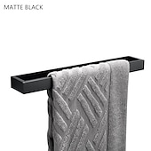 cheap Towel Bars-Towel Rail, Strong Self Adhesive Black Towel Holder Stainless Steel Wall Mounted