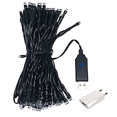 cheap Plug String Lights-LED String Lights 20m 66ft 200LED String Lights Warm White White Blue Waterproof Creative Cuttable Night Light Garden Yard Decoration Lamp for Christmas Tree Room Home Decoration