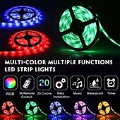 お買い得  WiFi&amp;音楽コントロール-Ledストリップライト音楽同期300leds 10 m rgb ledライトストリップ用ルーム照明smd 5050色変更テープライトキットledコントローラーフレキシブルledストリップ用ホームキッチンdc12v